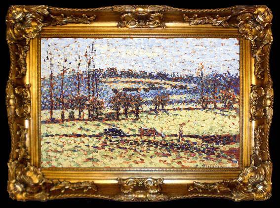 framed  Camille Pissarro Sunset, ta009-2